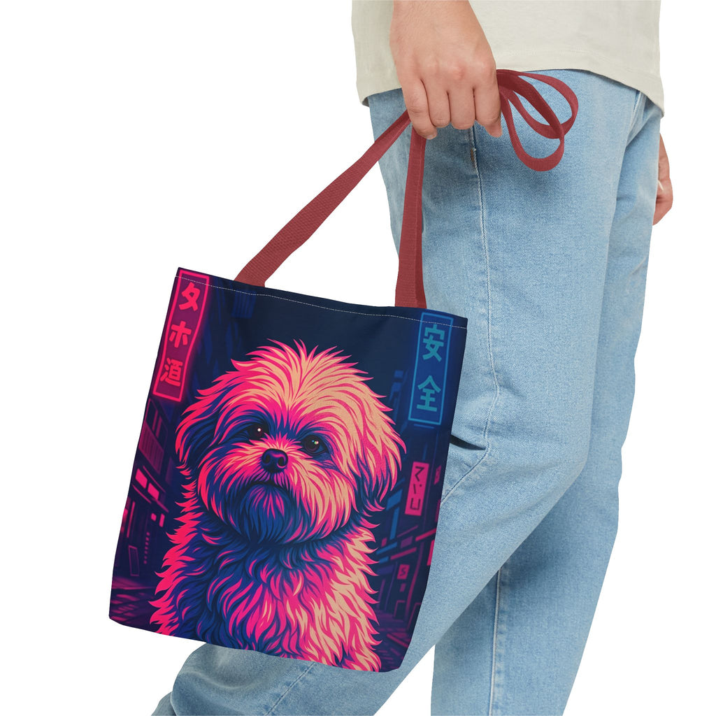 Neon Dog Art Tote Bag – Bold Color Statement Tote
