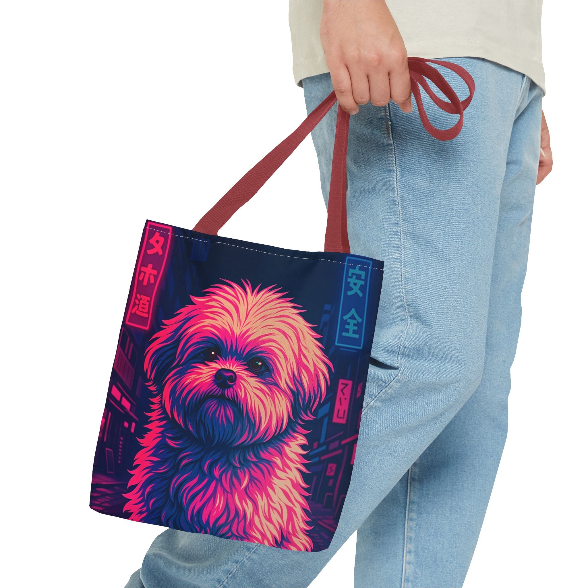 Neon Dog Art Tote Bag – Bold Color Statement Tote