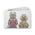 Double-Sided Dog & Bunny Wristlet Pouch – Cute Luxury Pet Art Zip Pouch