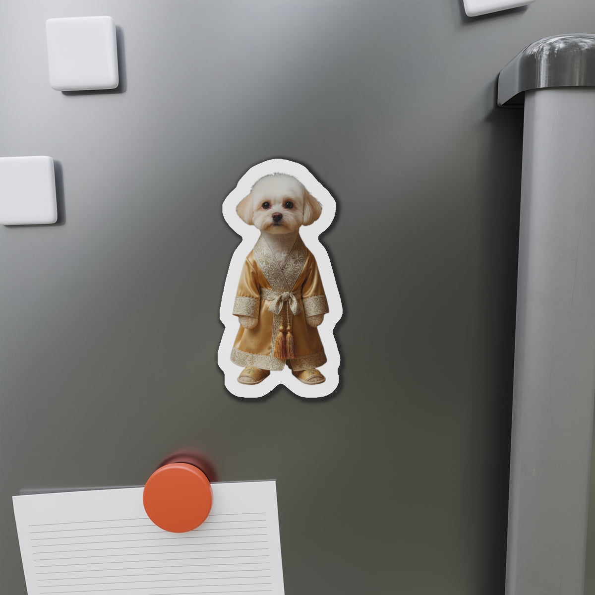 Cute Winking Blonde Girl Die-Cut Magnet – Fashionable Cartoon Fridge Sticker