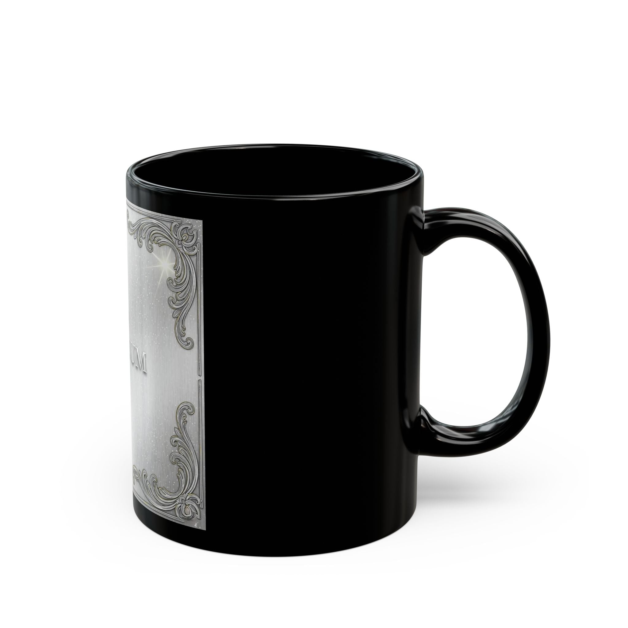 Refined Platinum Black Mug — "Simple. Polished. Platinum." (11oz & 15oz)