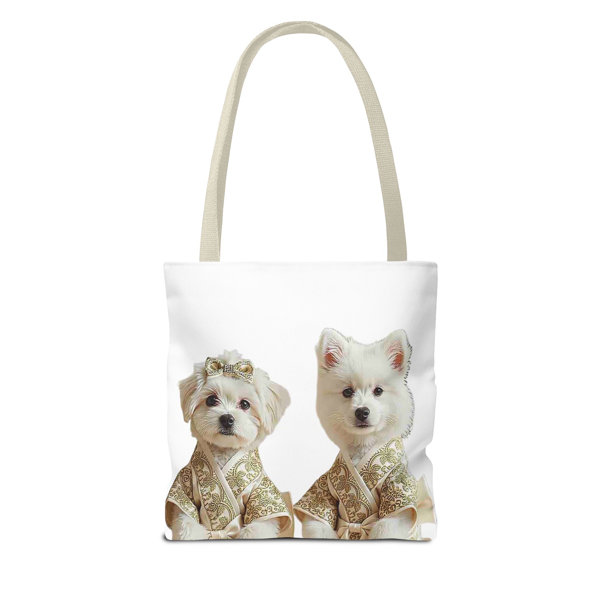 Royal Duo Dog Tote Bag – Elegant Couple Puppy Art Shoulder Bag