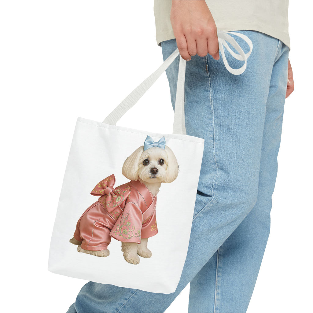 Korean Hanbok Dog Tote Bag – Pink Traditional Style