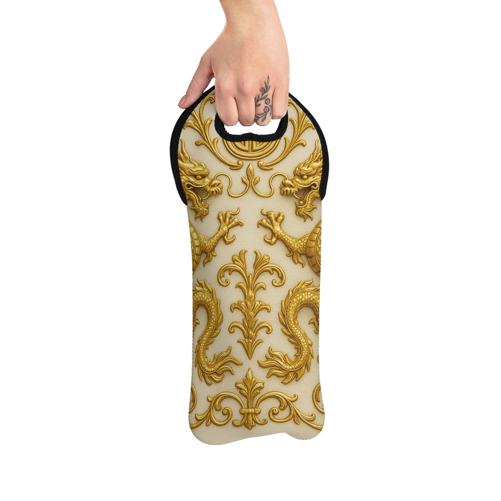 Golden Dragon Baroque Wine Tote – Elegant Gift Carry
