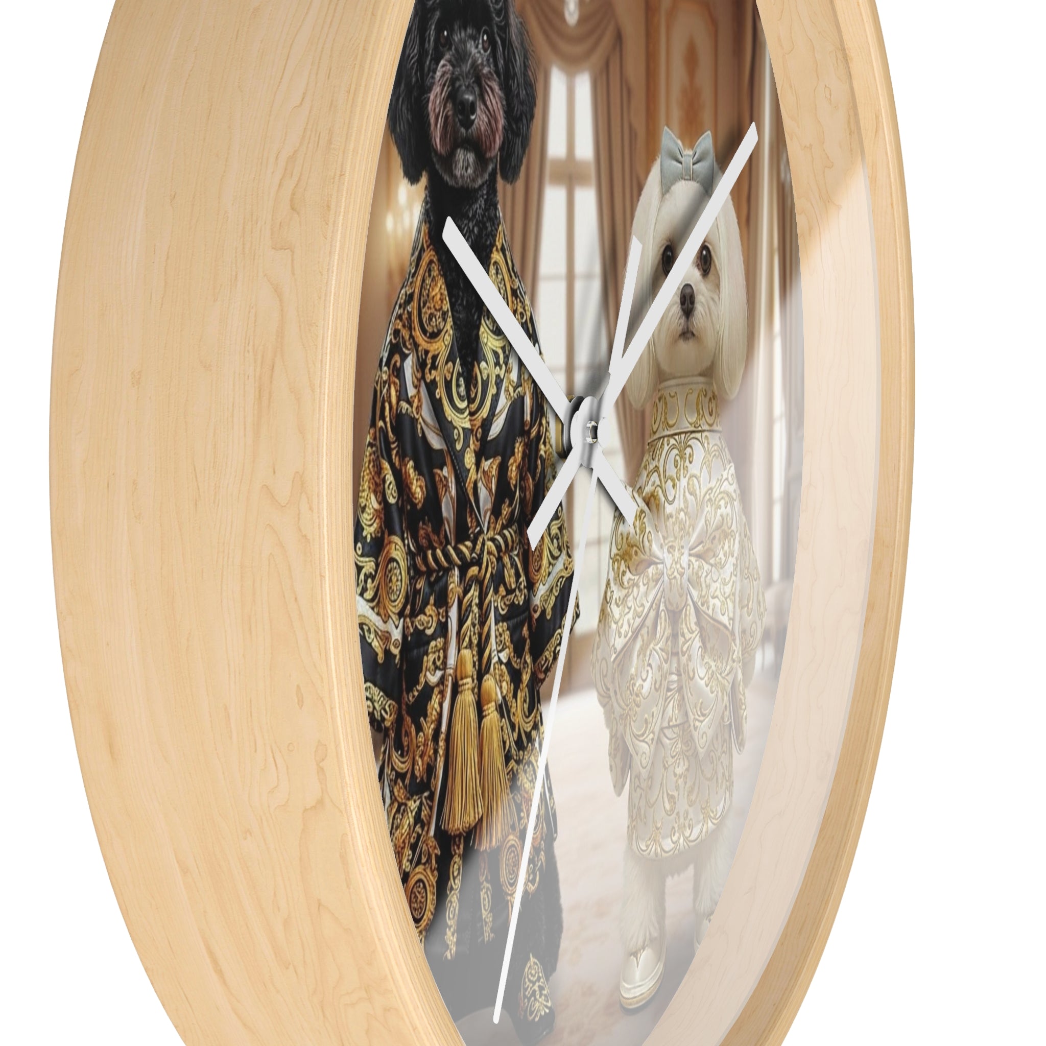 Lumi Global Royal Couture Dog Wall Clock – Black & Gold Luxury Edition