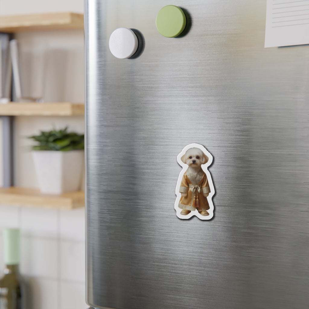 Cute Winking Blonde Girl Die-Cut Magnet – Fashionable Cartoon Fridge Sticker