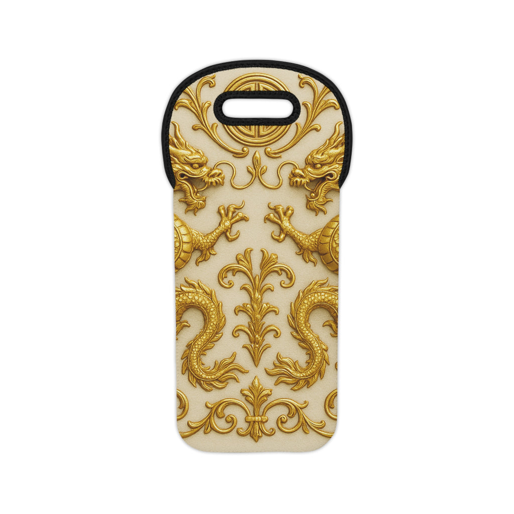 Golden Dragon Baroque Wine Tote – Elegant Gift Carry