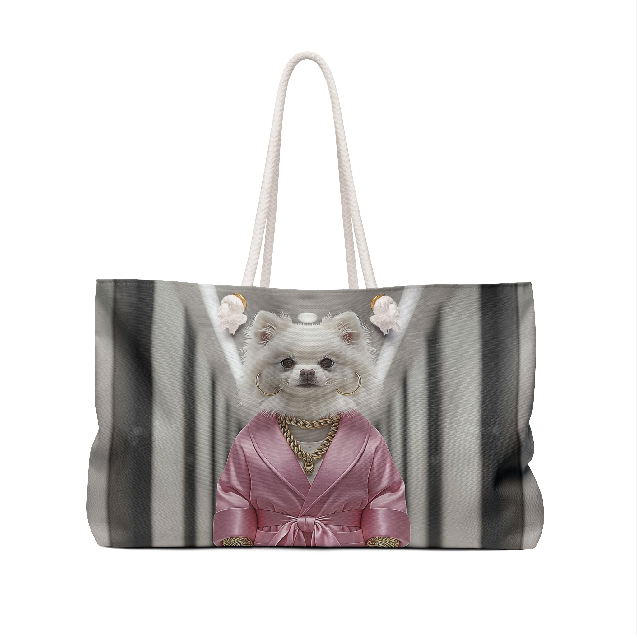 Artful Fashion Dog Tote Bag — Editorial-Style Weekender Bag