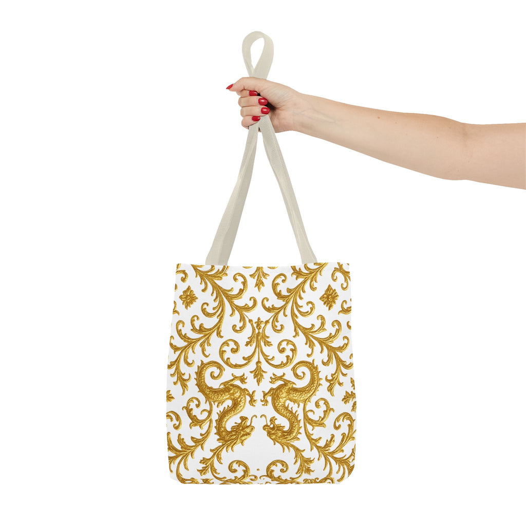 Gold Baroque Pattern Tote Bag – Elegant Statement Shoulder Tote