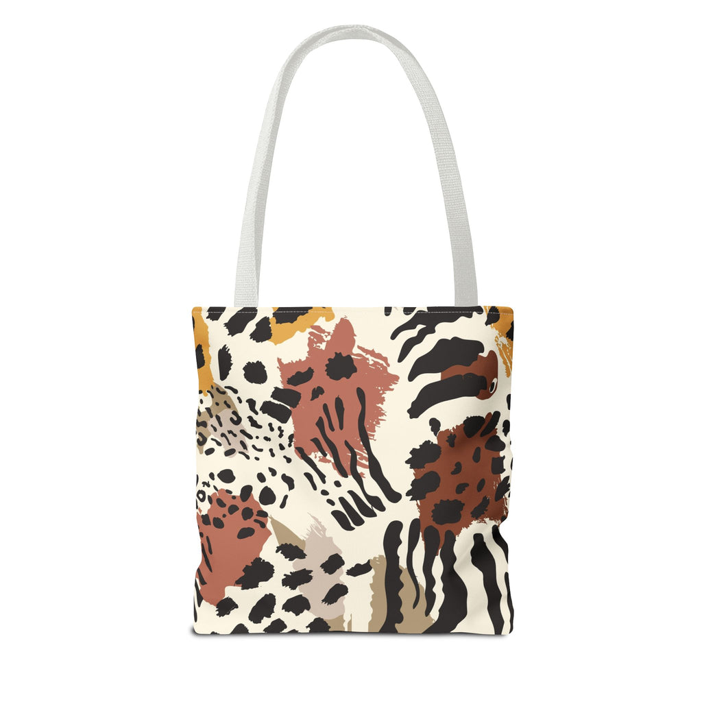 Animal Print Tote Bag — Neutral Safari Pattern AOP