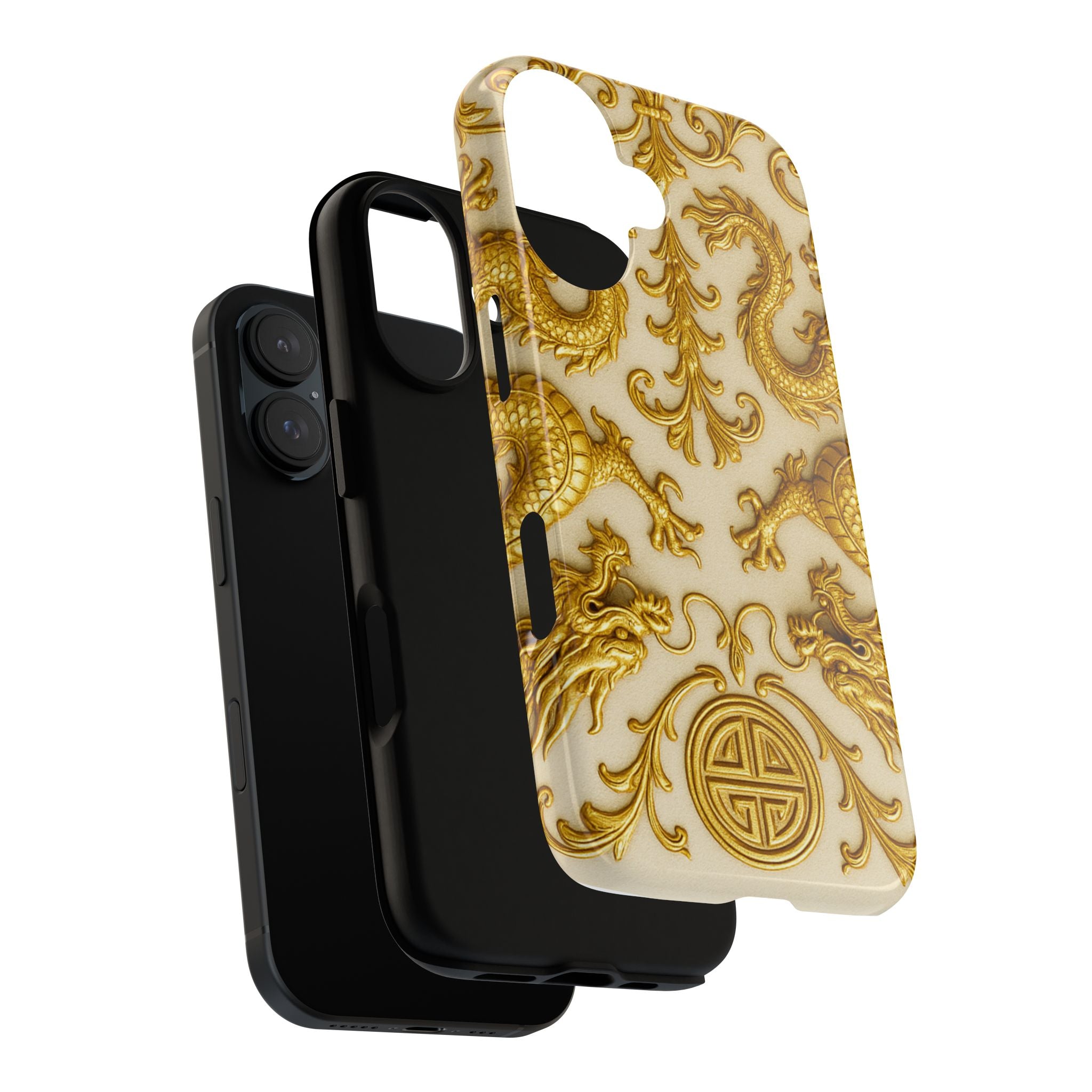 Golden Dragon Luxury Phone Case – Elegant Gold Pattern & Quiet Luxury Design