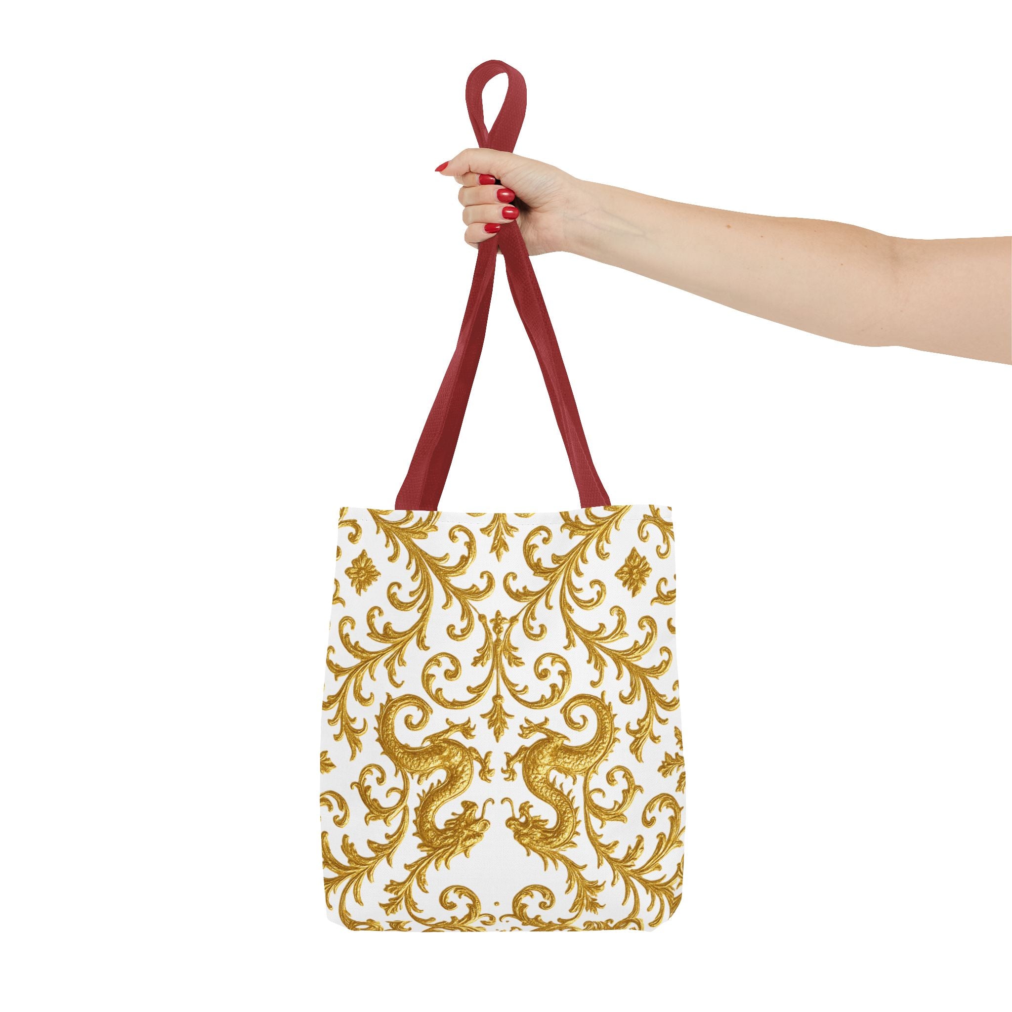 Gold Baroque Pattern Tote Bag – Elegant Statement Shoulder Tote