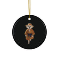 Ceramic Ornament – Vintage Dog in Kimono Holiday Ornament, 4 Shapes