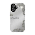 Brushed Silver Baroque iPhone Case — Luxury Minimalist Tough Cases