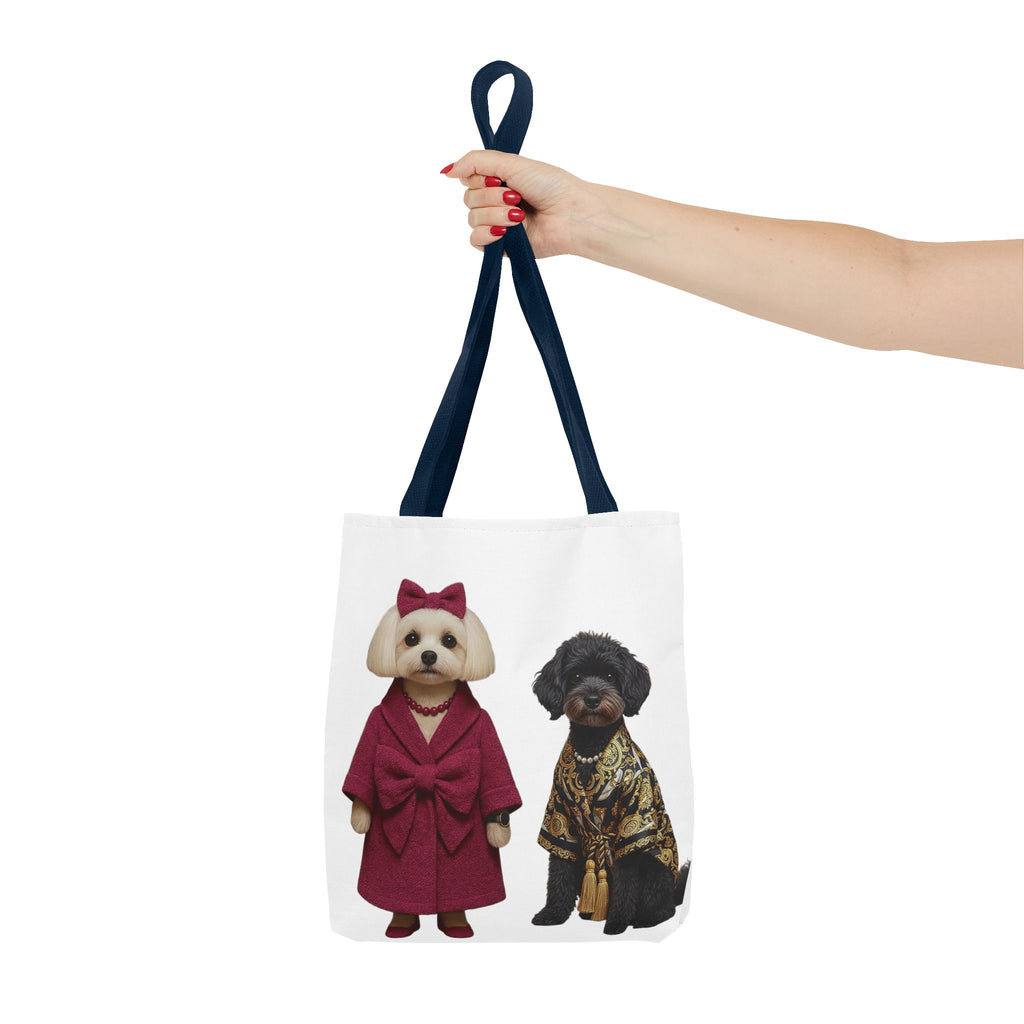 Stylish Dog Duo Tote Bag – Fashionable Poodle & Shih Tzu Print