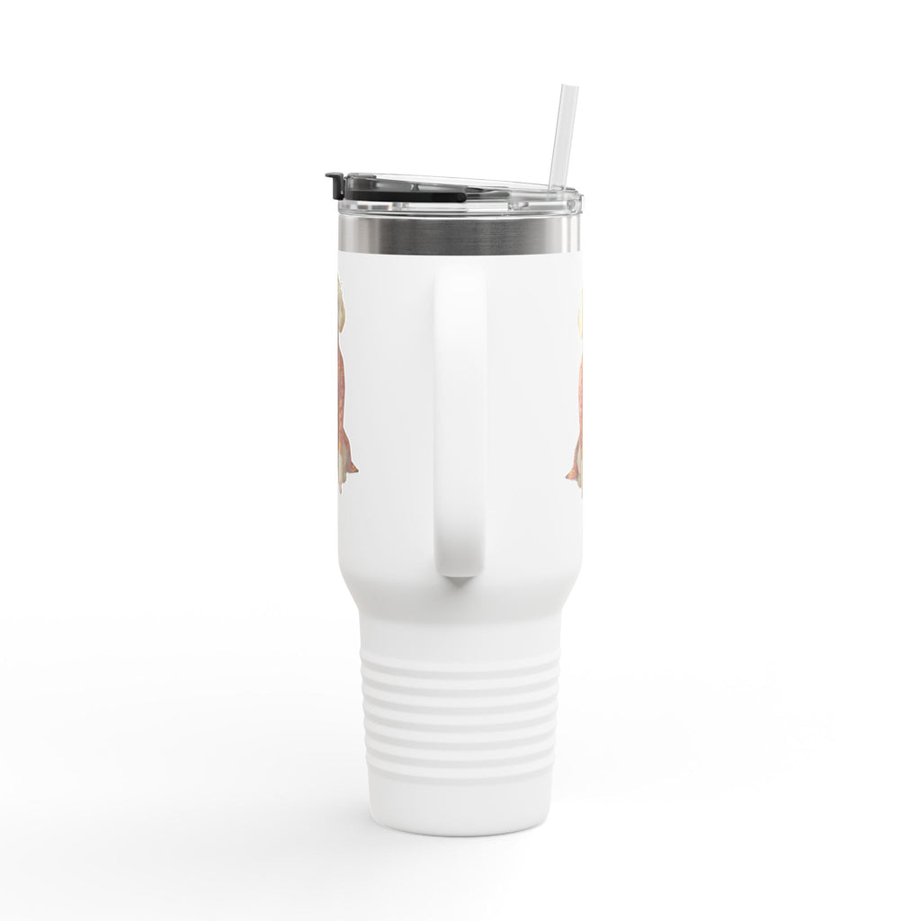 Elegant Dog Illustration White Tumbler · Minimal Insulated Travel Mug