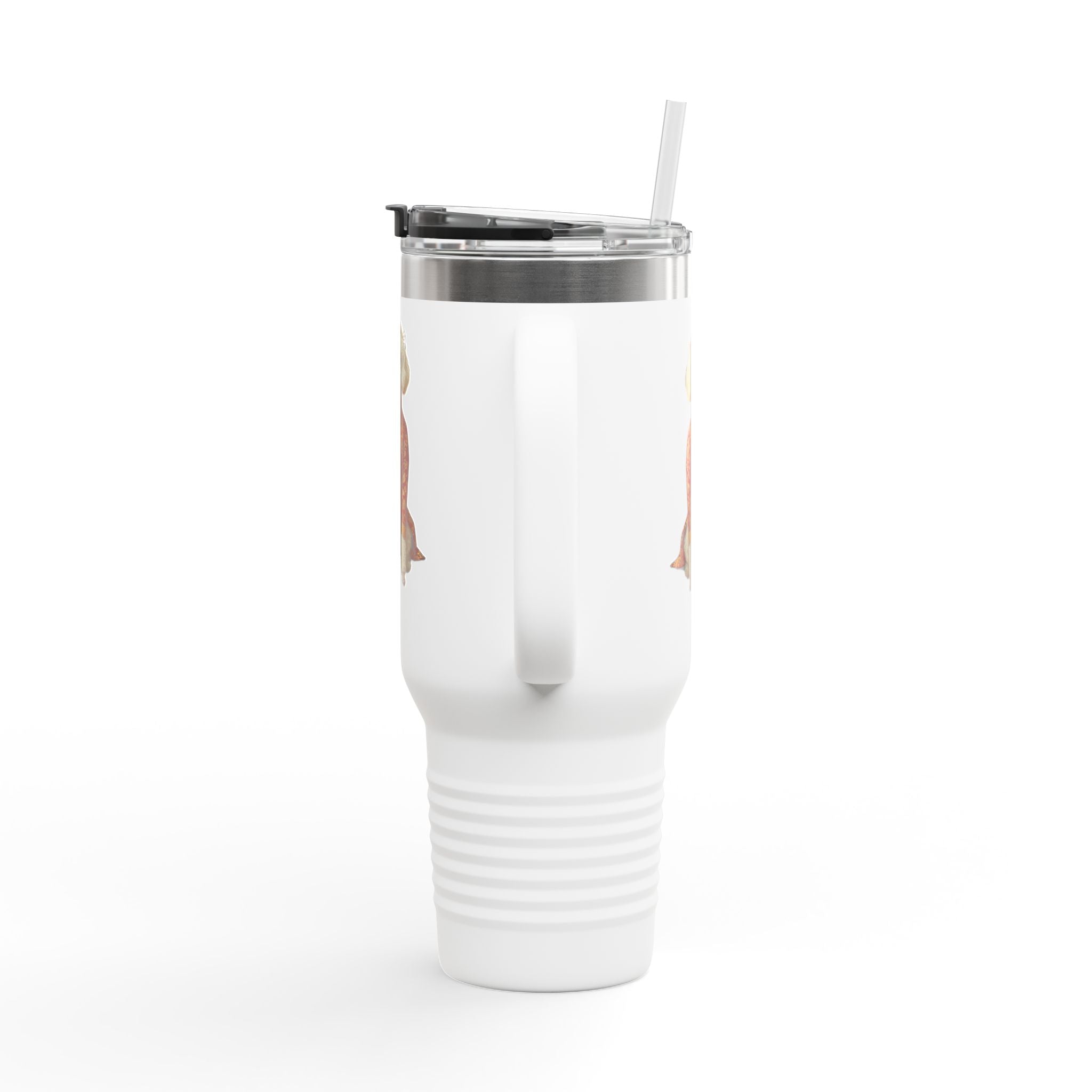 Elegant Dog Illustration White Tumbler · Minimal Insulated Travel Mug