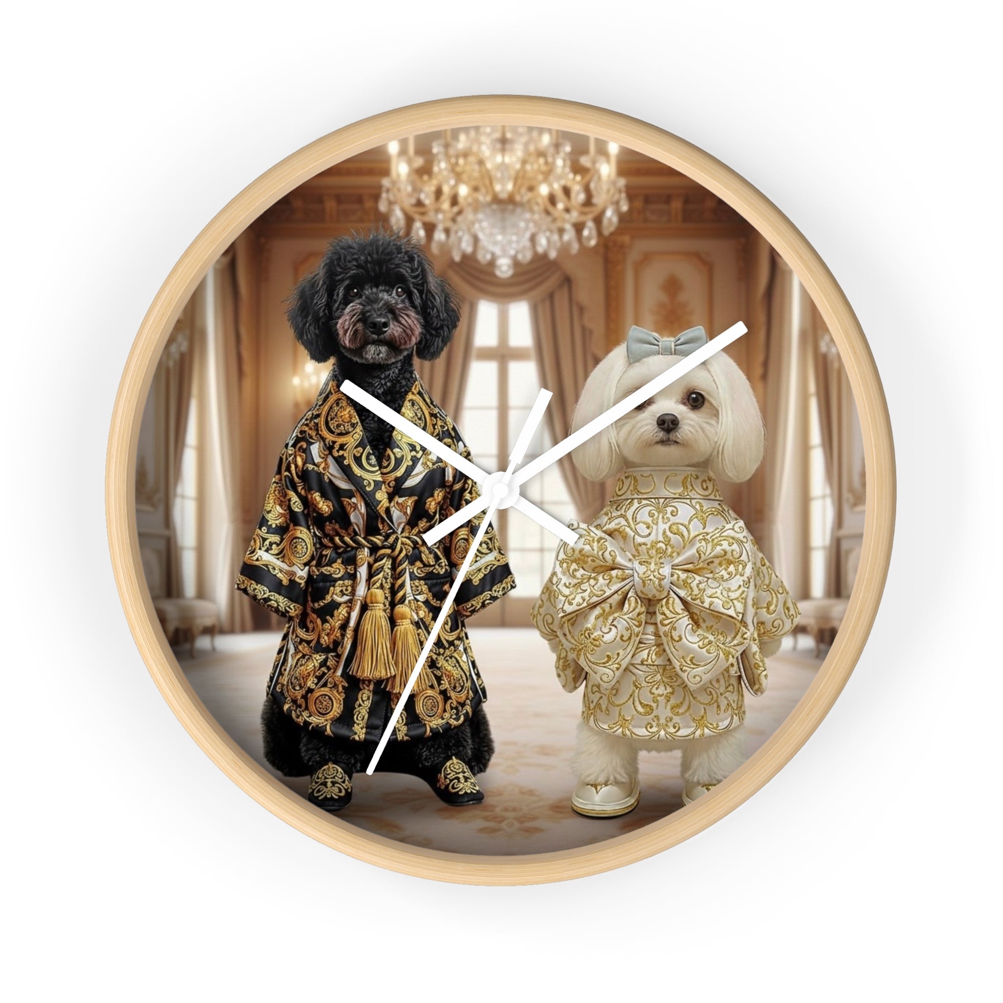 Lumi Global Royal Couture Dog Wall Clock – Black & Gold Luxury Edition