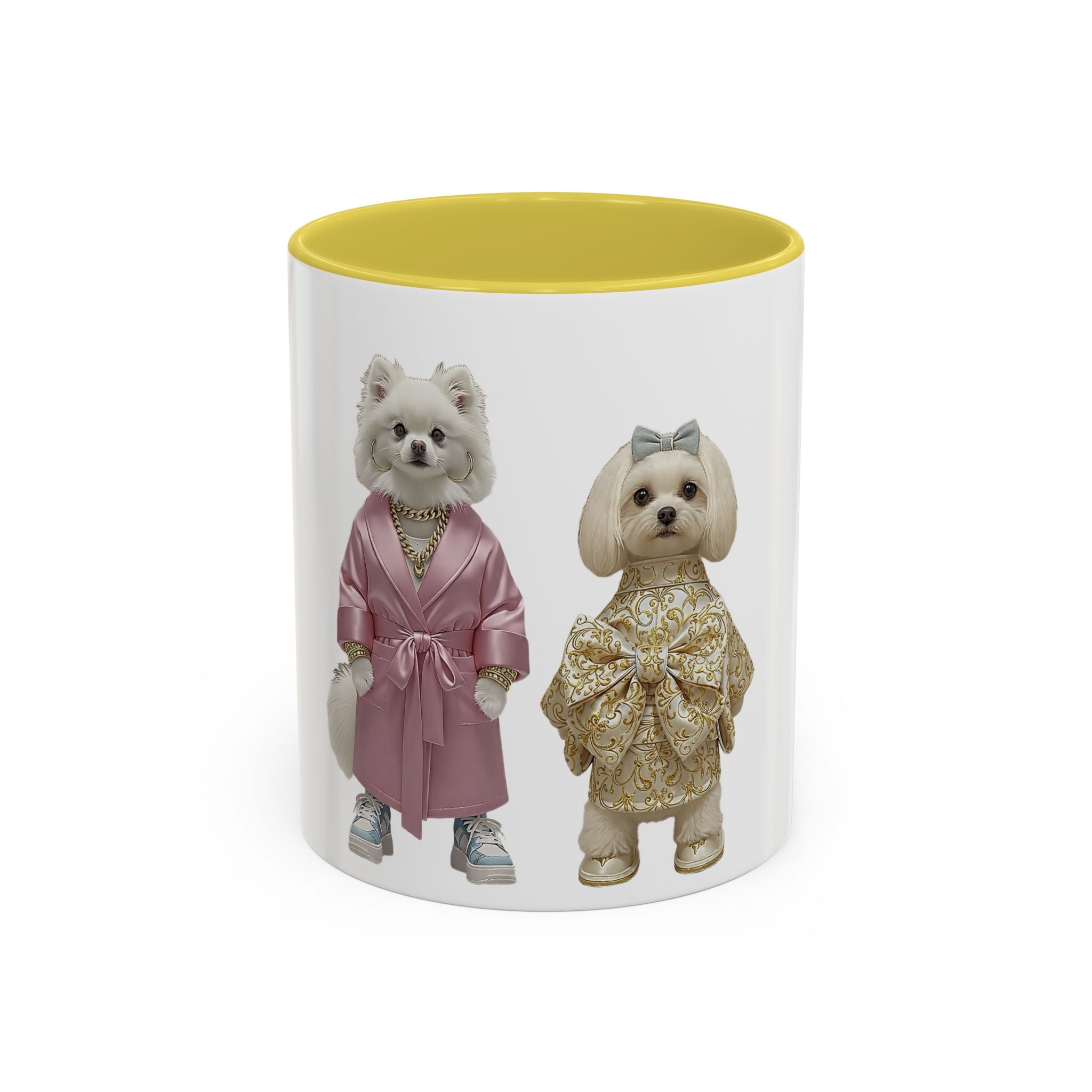 Fashionable Dogs Ceramic Mug — Stylish Designer-Dressed Dogs (11oz & 15oz)