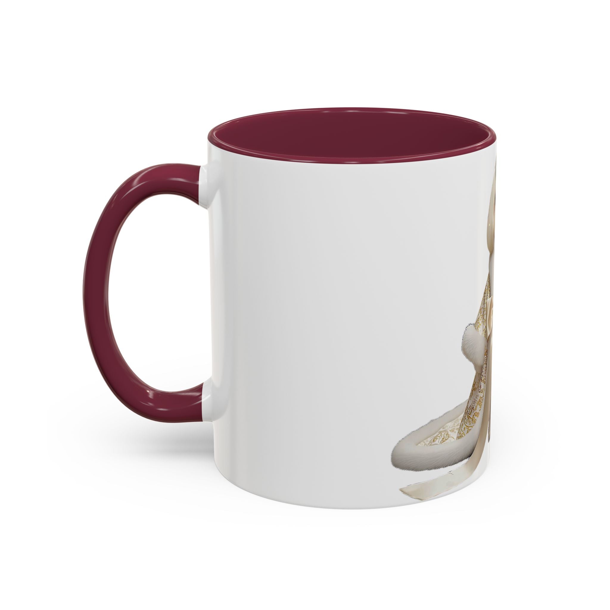 Regal Pup Love Mug – Elegant Gold Ribbon Edition