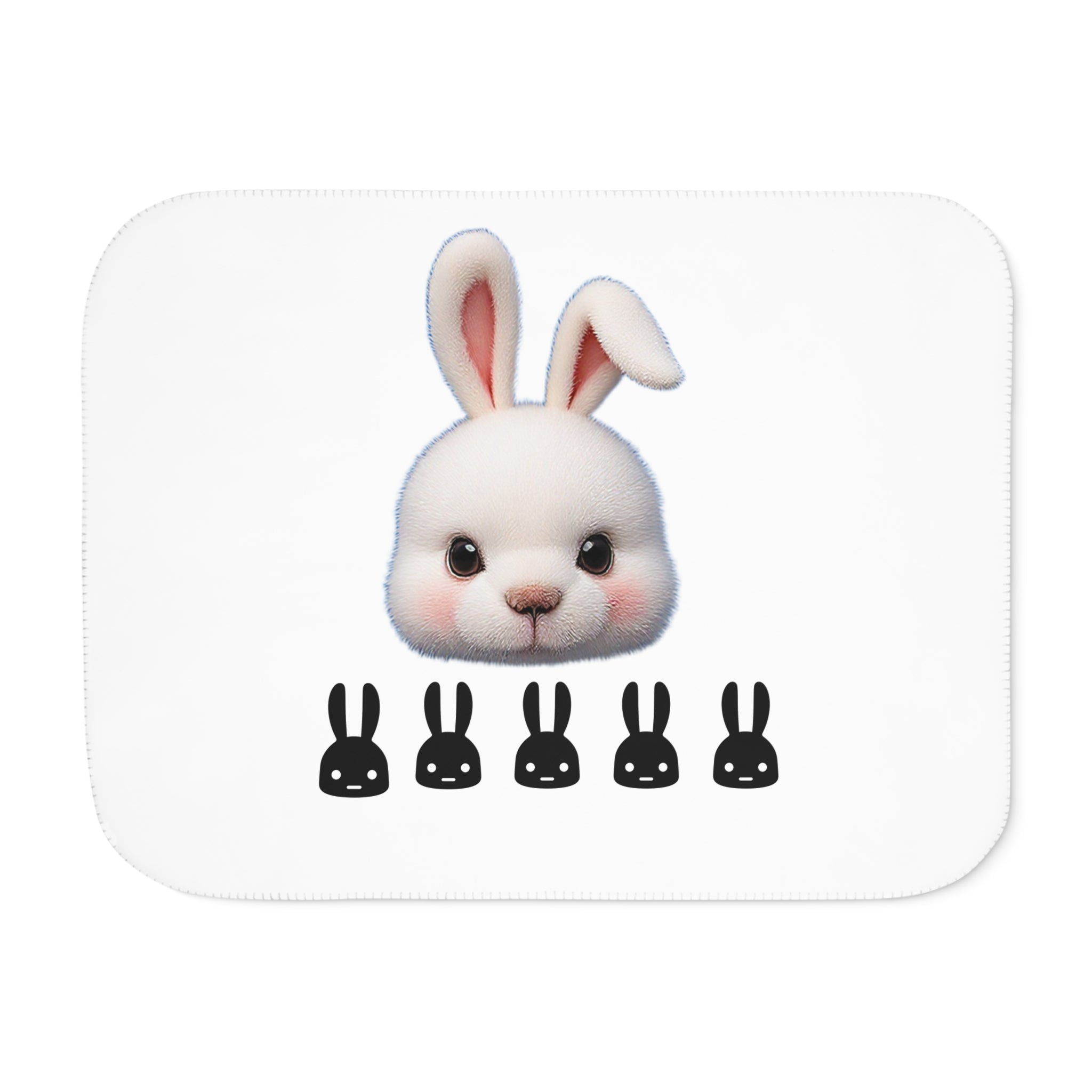 Cute Side Bunny Throw Blanket – Minimal Rabbit Illustration
