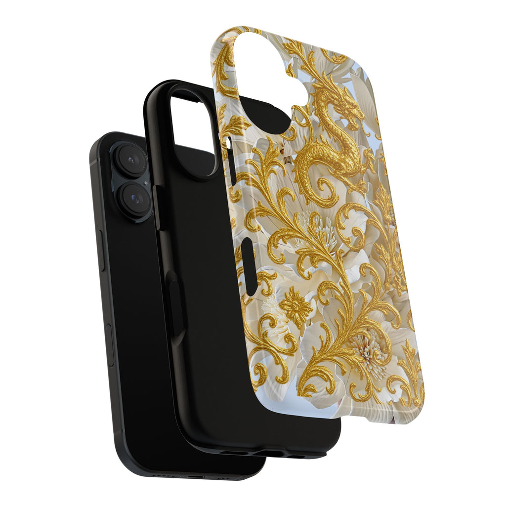 Golden Dragon Floral iPhone Case – Luxury Baroque Phone Case