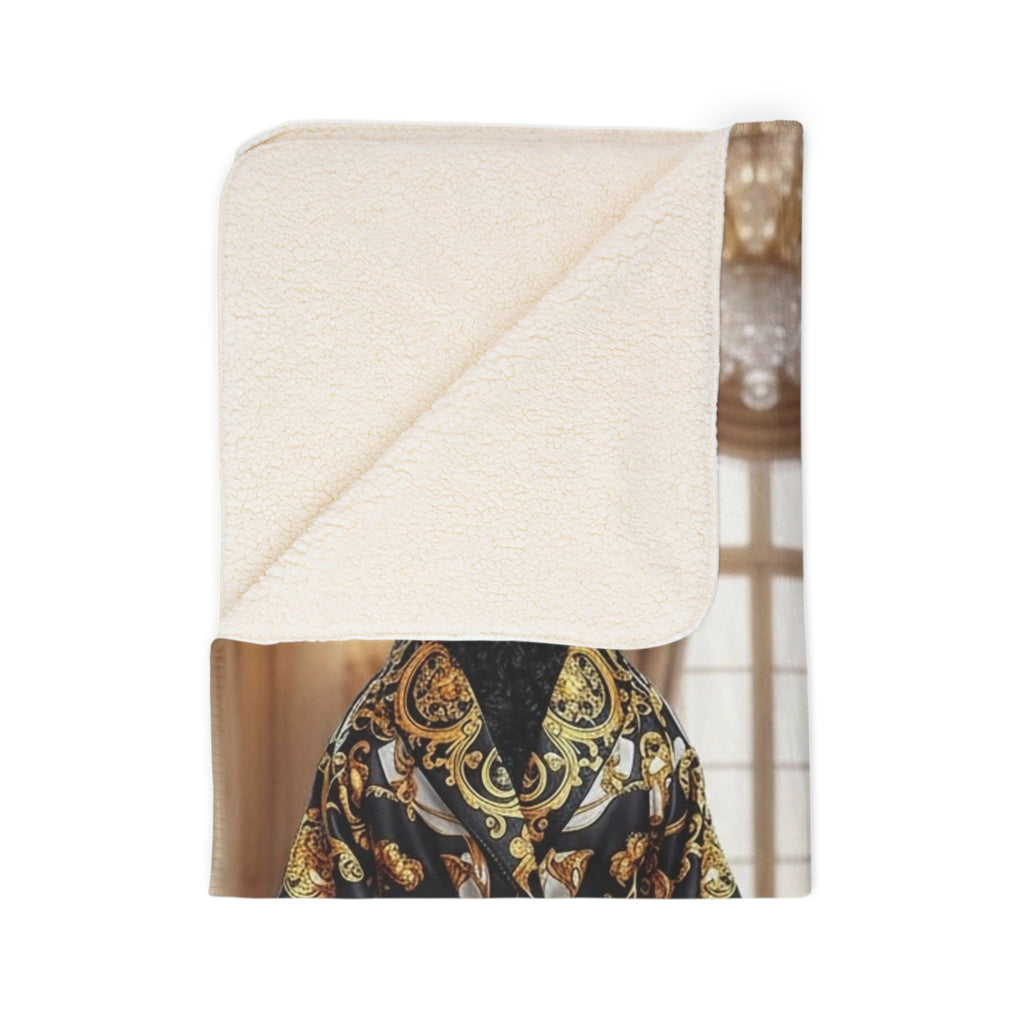 Luxury Palace Poodle Sherpa Blanket — Regal Dressed Dogs Faux Fur Throw