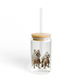 A Little Companion in Your Drink Transparent Glass Tumbler with Pet Illustration