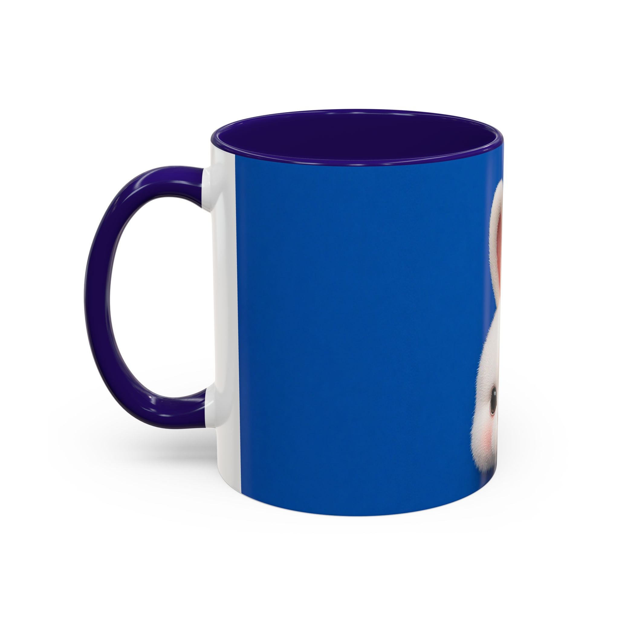 Blue Bunny Accent Mug – Cute Minimal Animal Art Cup
