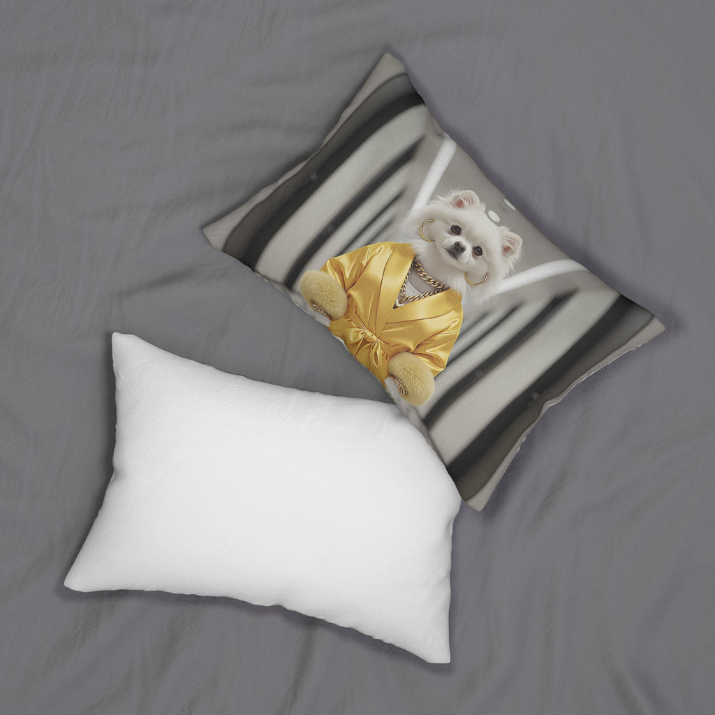 Luxury Gold Robe Pomeranian Pillow – Iconic Pet Fashion Decor