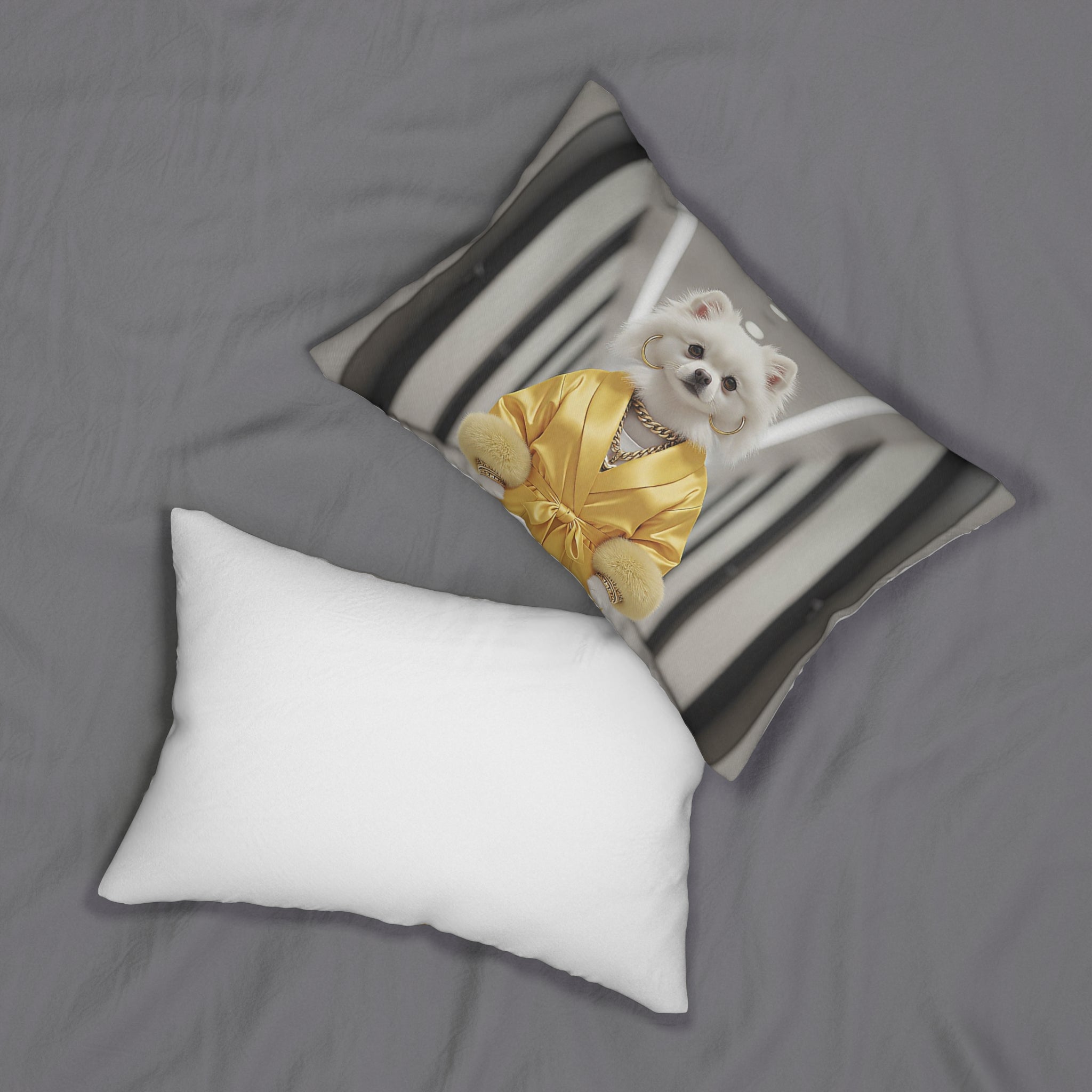 Luxury Gold Robe Pomeranian Pillow – Iconic Pet Fashion Decor