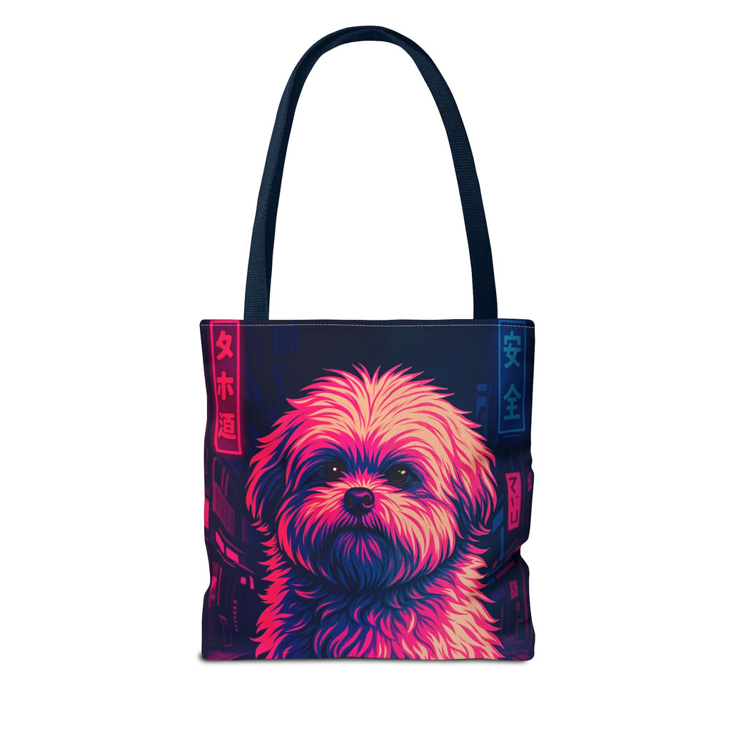 Neon Dog Art Tote Bag – Bold Color Statement Tote