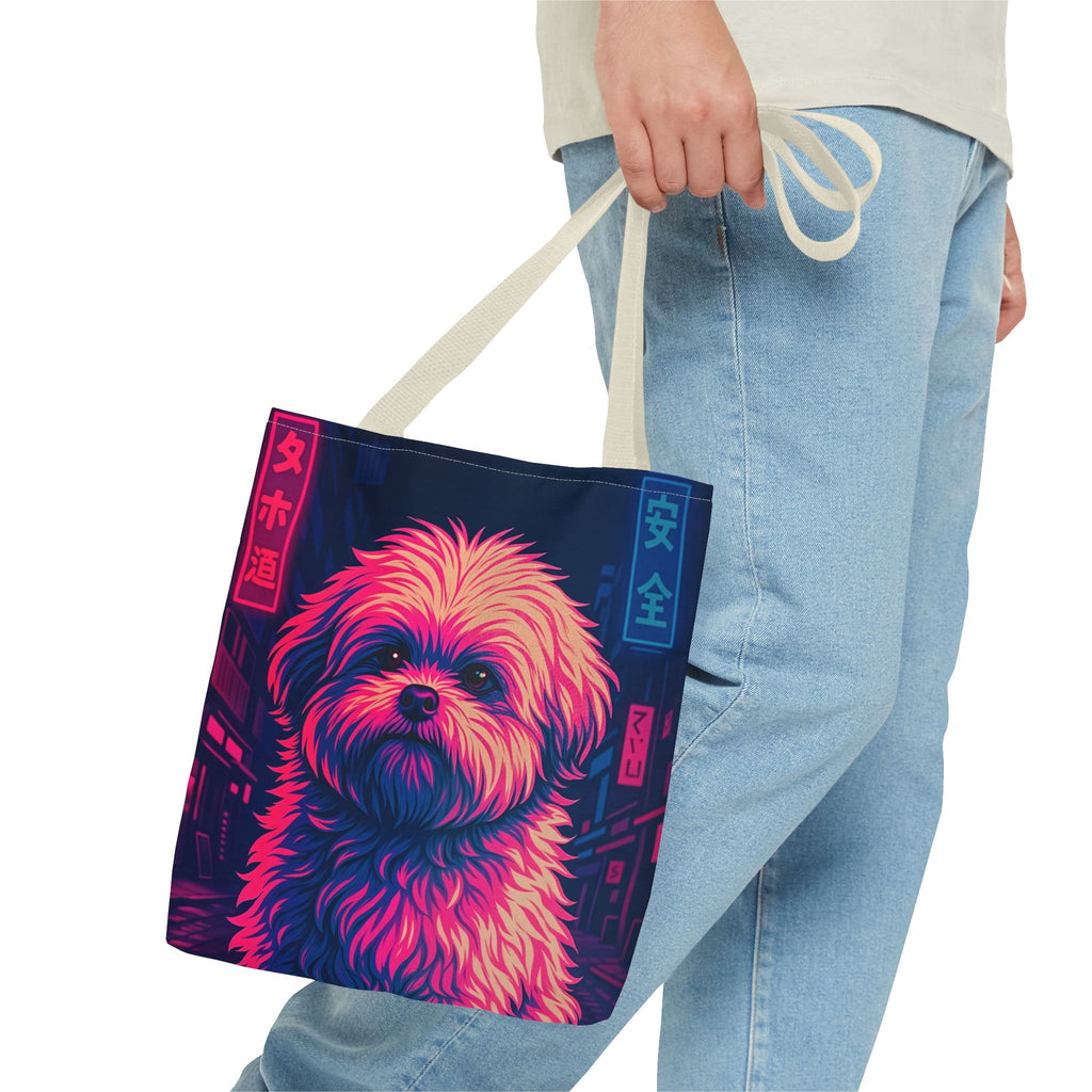 Neon Dog Art Tote Bag – Bold Color Statement Tote