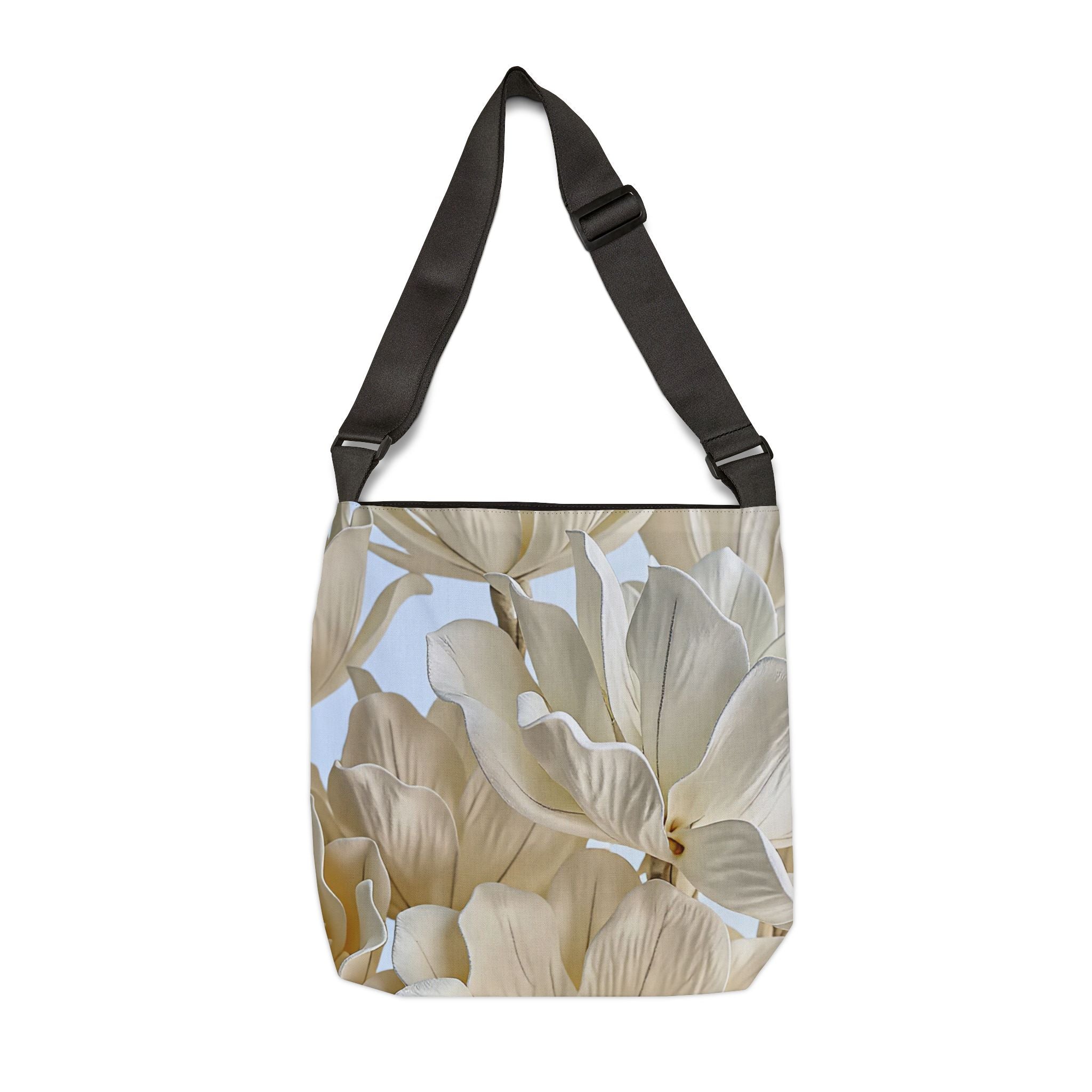 Elegant Dog Art Tote Bag – Gold Bow Puppy Floral Tote