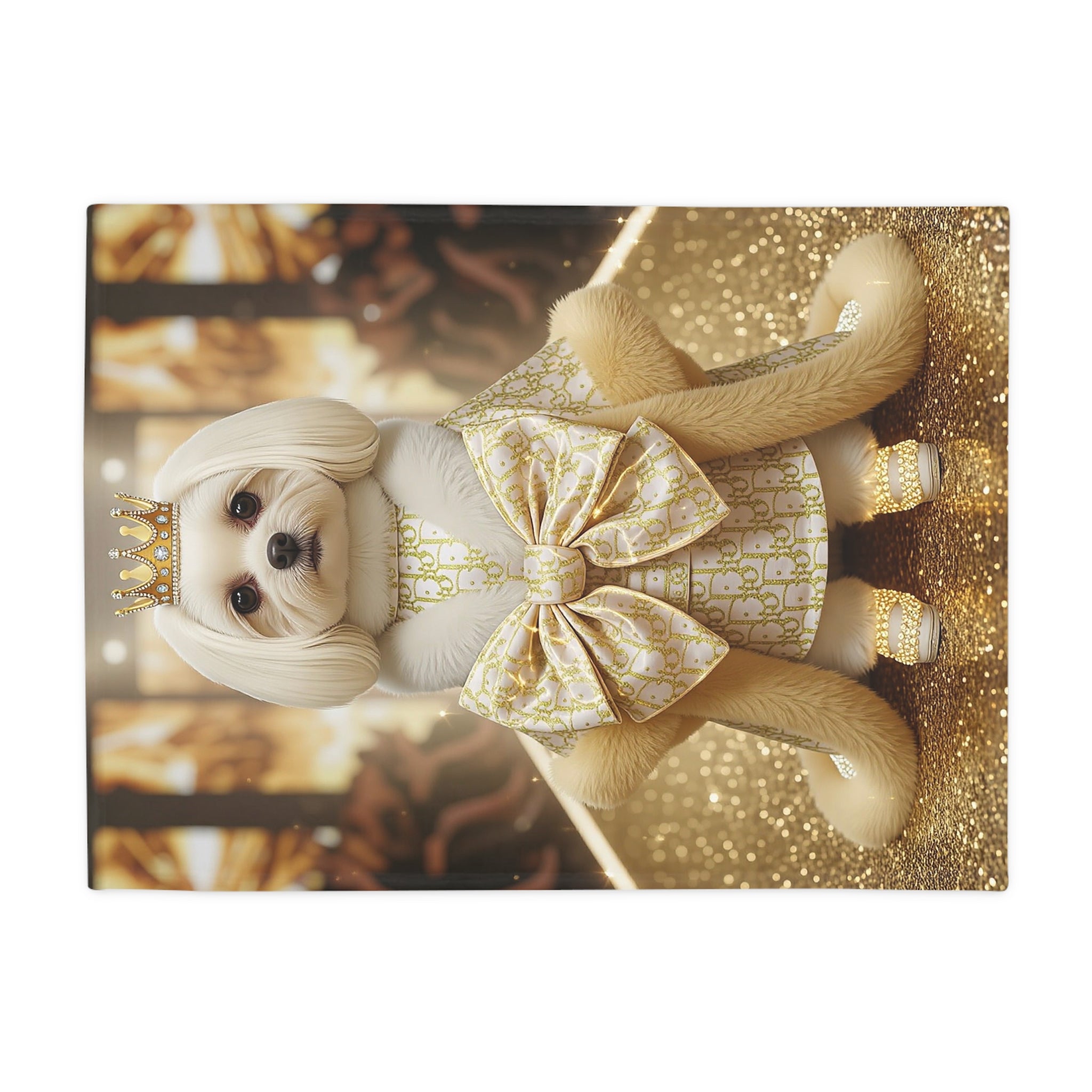 Luxury Royal Dog Blanket – Gold Princess Design