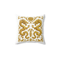 Golden Twin Dragon Fortune Cushion