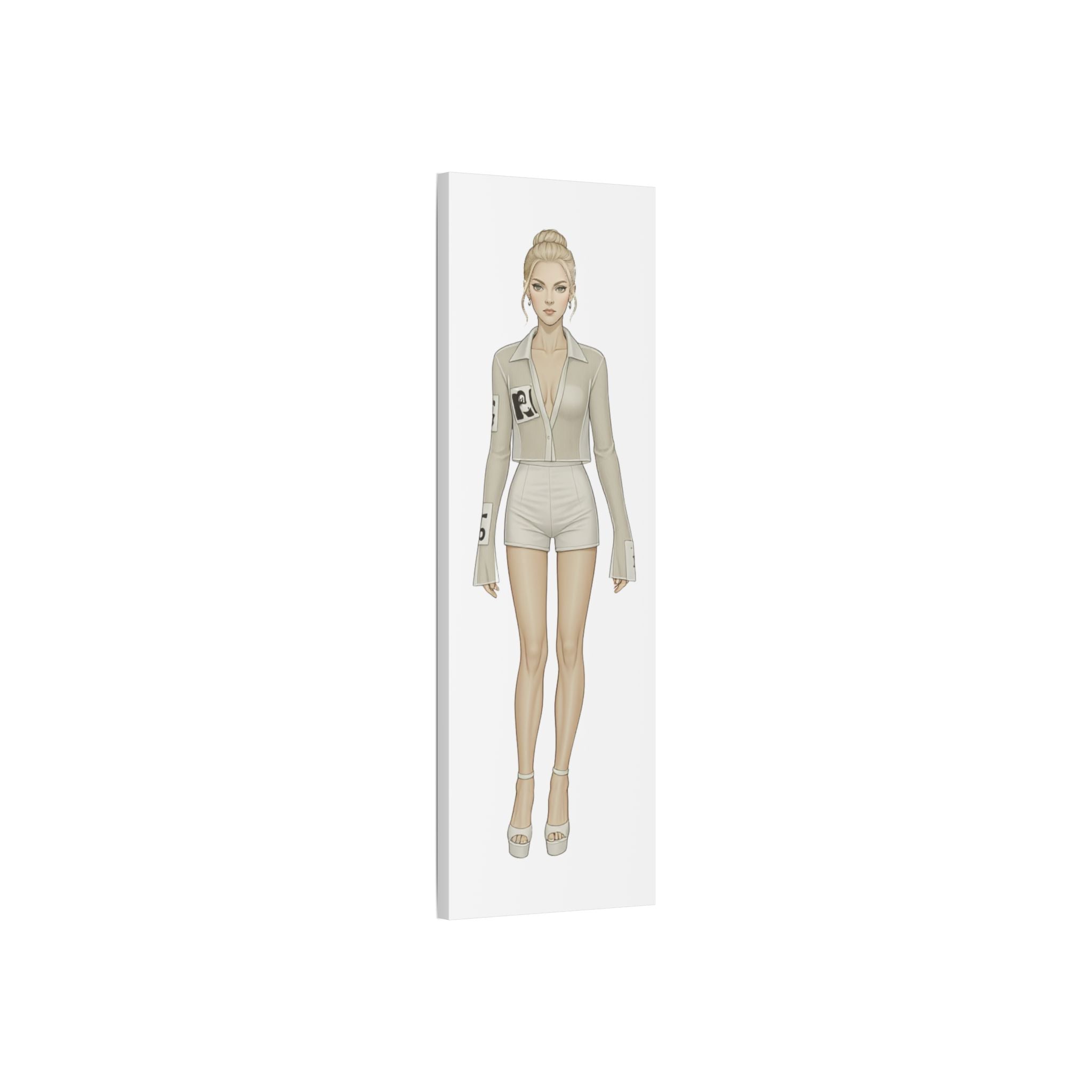 Modern Fashion Illustration Wall Art – Minimal Vertical Poster (16×48)