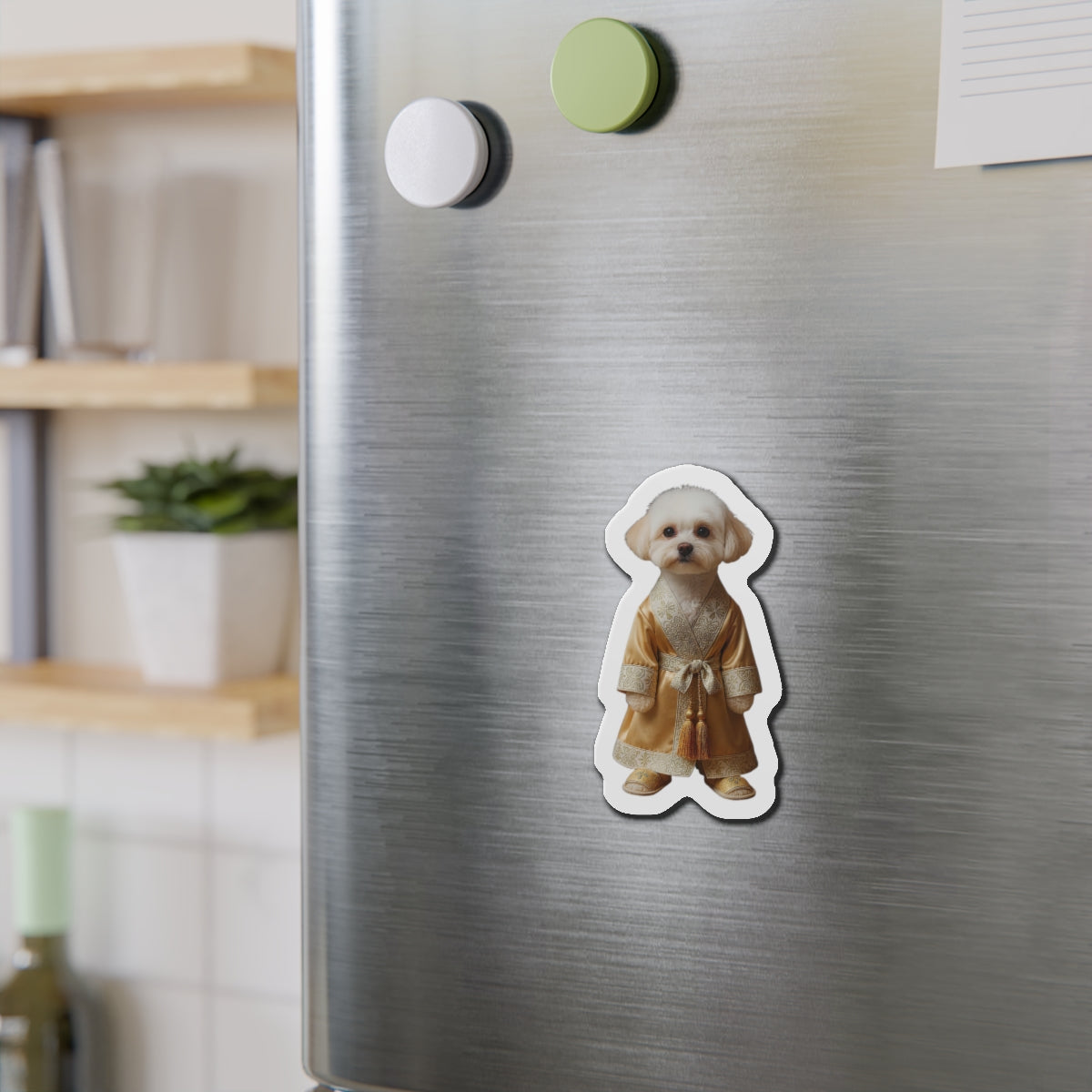 Cute Winking Blonde Girl Die-Cut Magnet – Fashionable Cartoon Fridge Sticker
