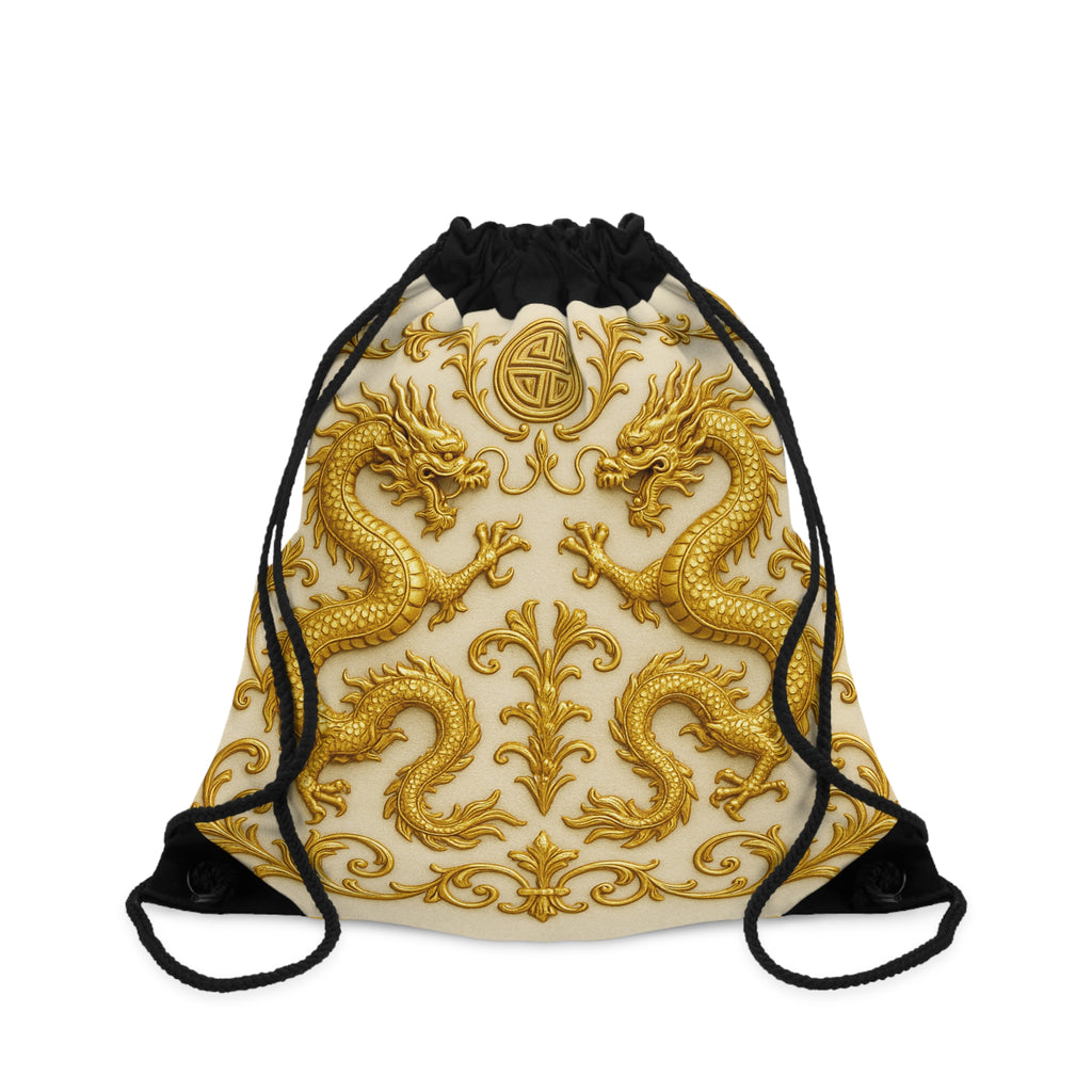 Golden Dragon Emblem Drawstring Bag – Statement Carry