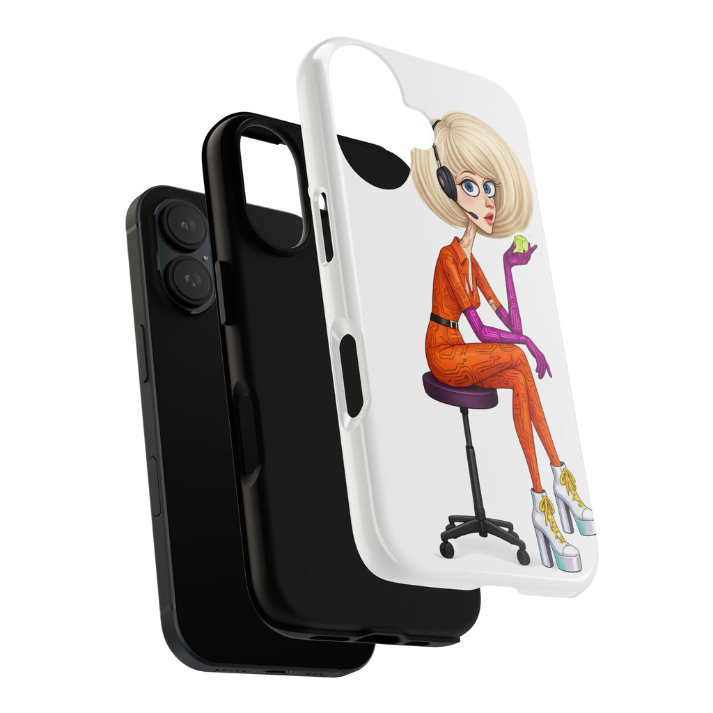 Retro Futuristic Girl iPhone Case | Pop Art Sci-Fi Character Phone Case