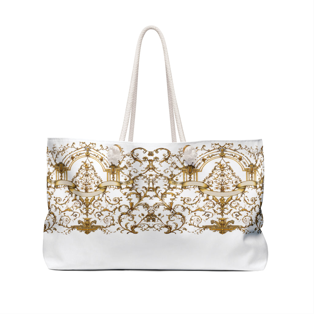 Baroque Pattern Tote Bag | Gold Ornamental Print