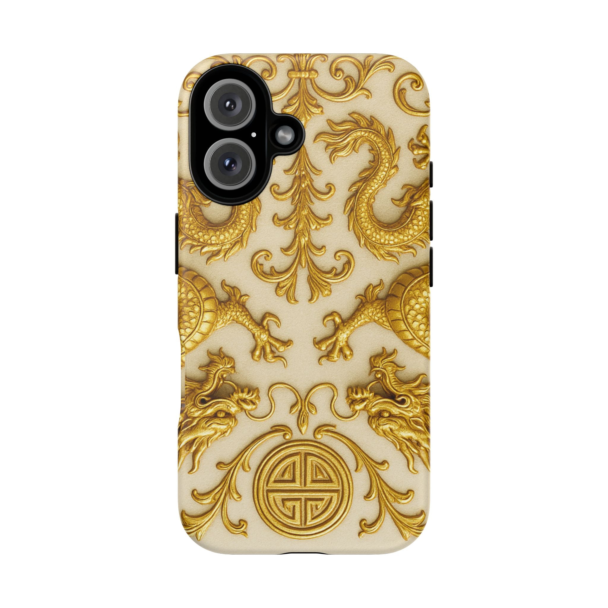 Golden Dragon Luxury Phone Case – Elegant Gold Pattern & Quiet Luxury Design