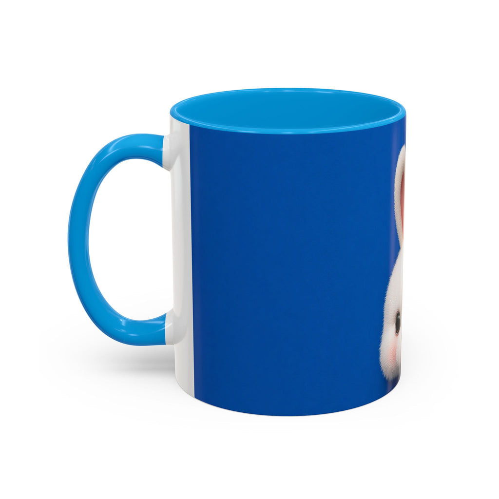 Blue Bunny Accent Mug – Cute Minimal Animal Art Cup
