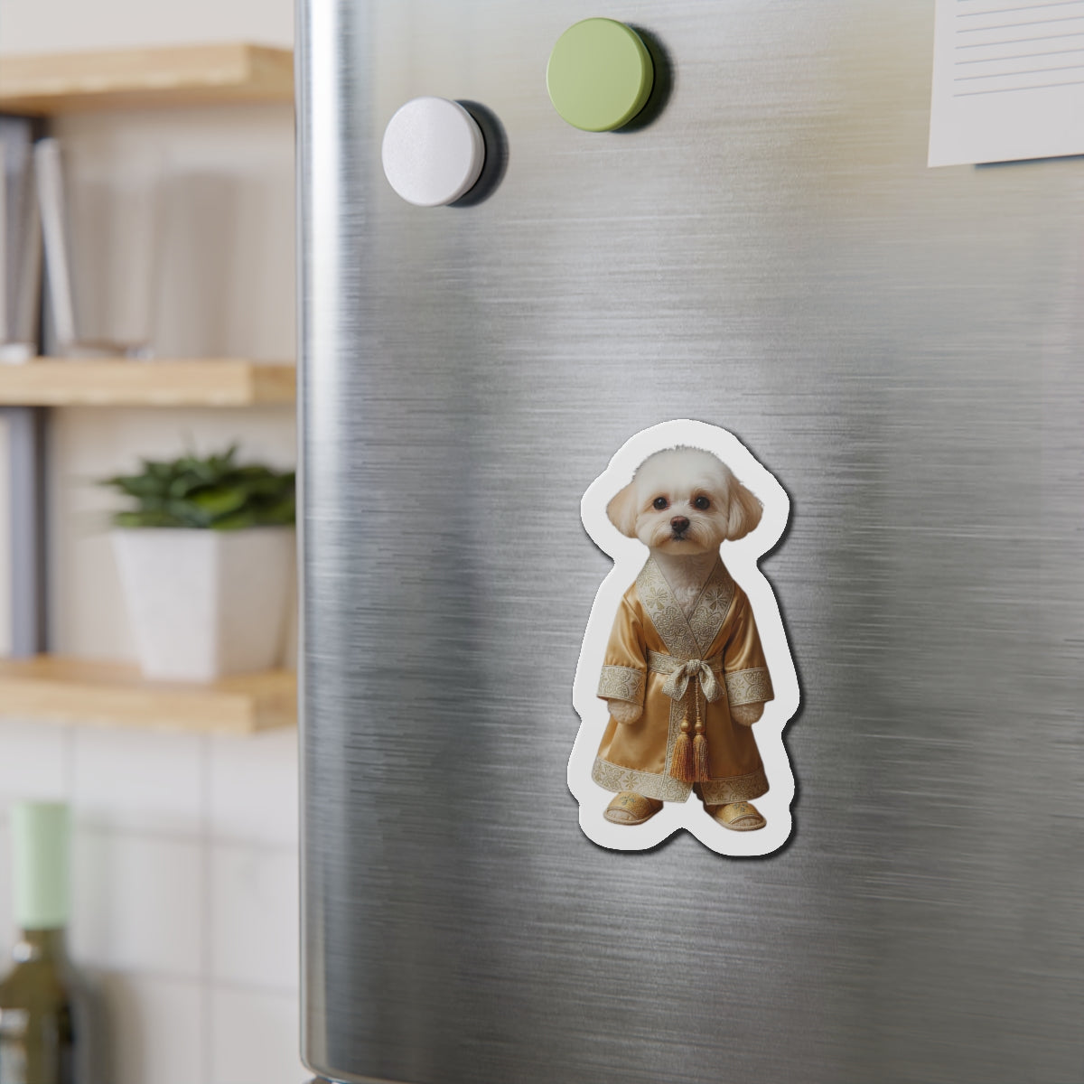 Cute Winking Blonde Girl Die-Cut Magnet – Fashionable Cartoon Fridge Sticker