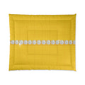 Quiet Gold Comforter Minimal Yellow Bedding with Signature Line