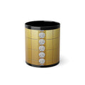 Luxury Gold Grid Mug – Elegant Geometric Design Coffee Cup