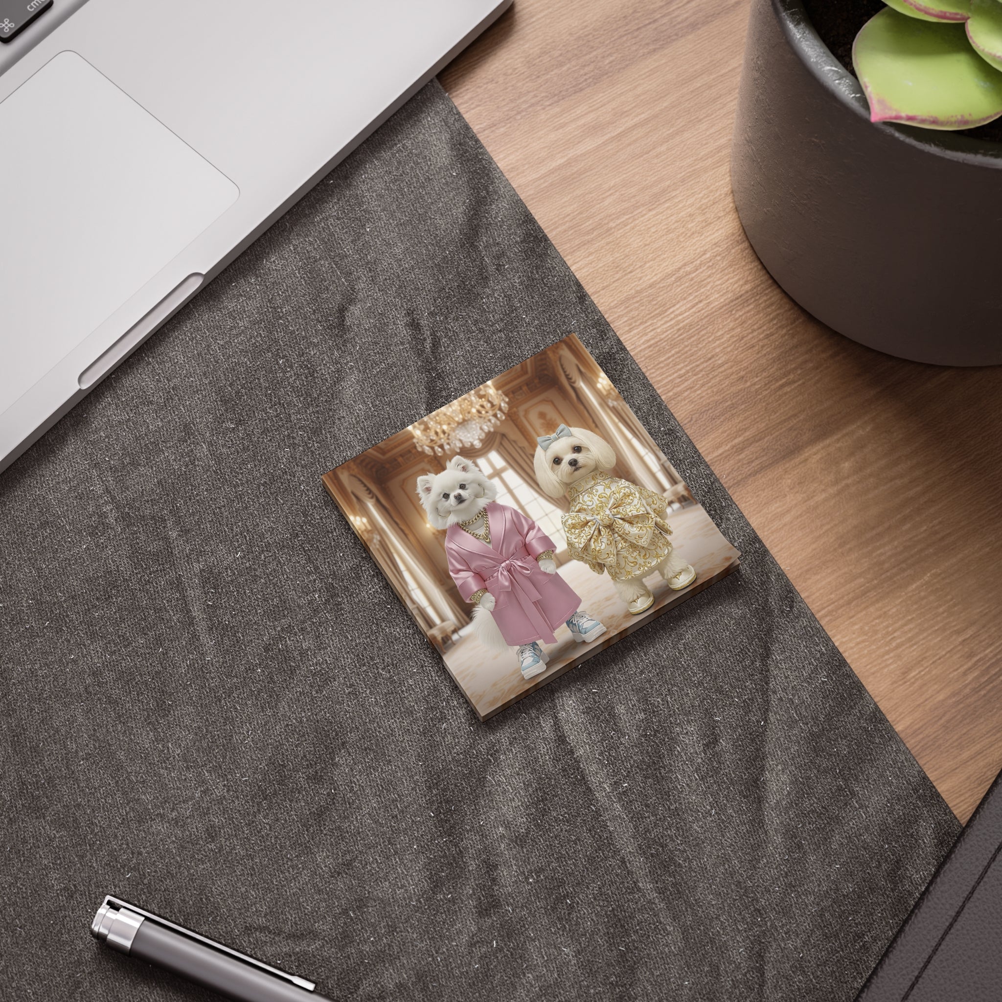 A portrait-style Sticky Note® memo pad designed to add character to everyday notes. Small in size, but intentionally bold in concept