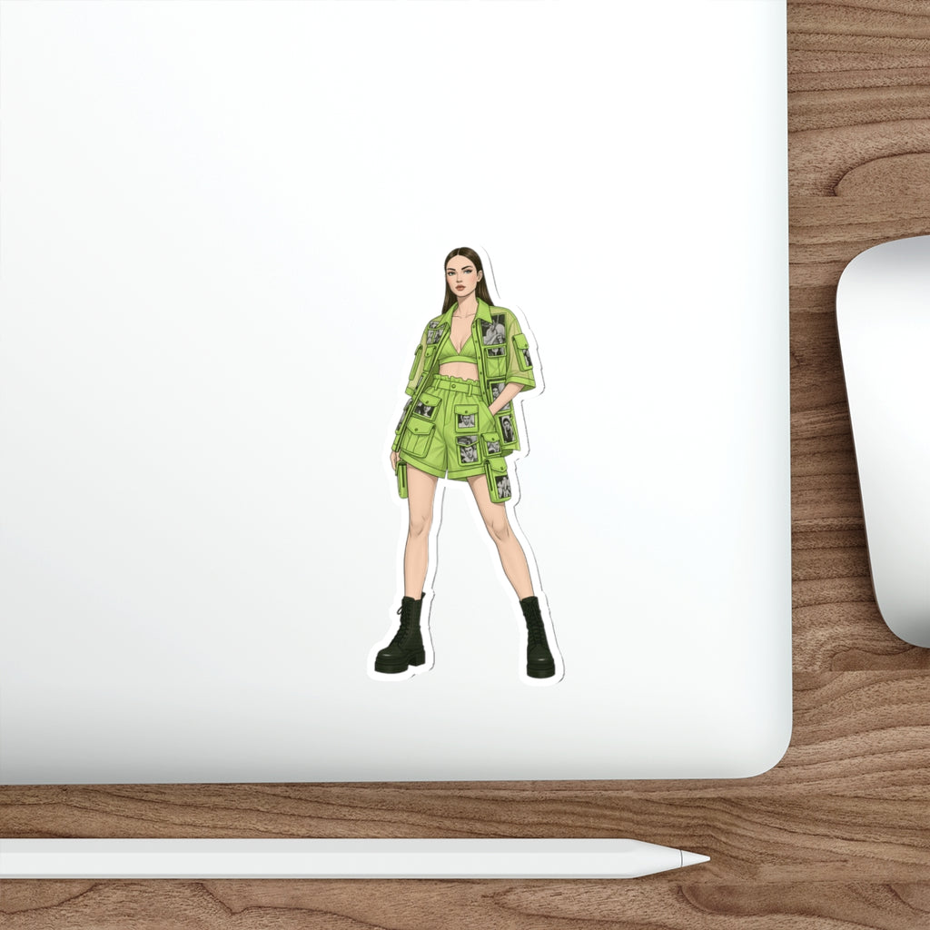 Minimal Fashion Girl Sticker — Clean & Stylish